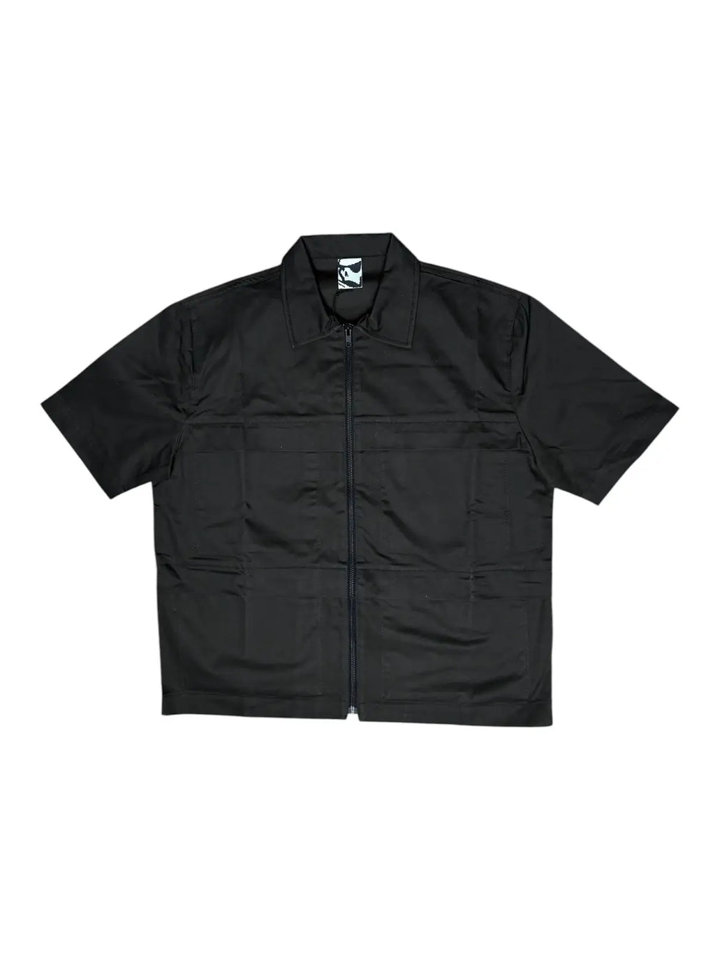 GR10K Solid Light Drill S/S Zipped Cargo Shirt in Soil Brown