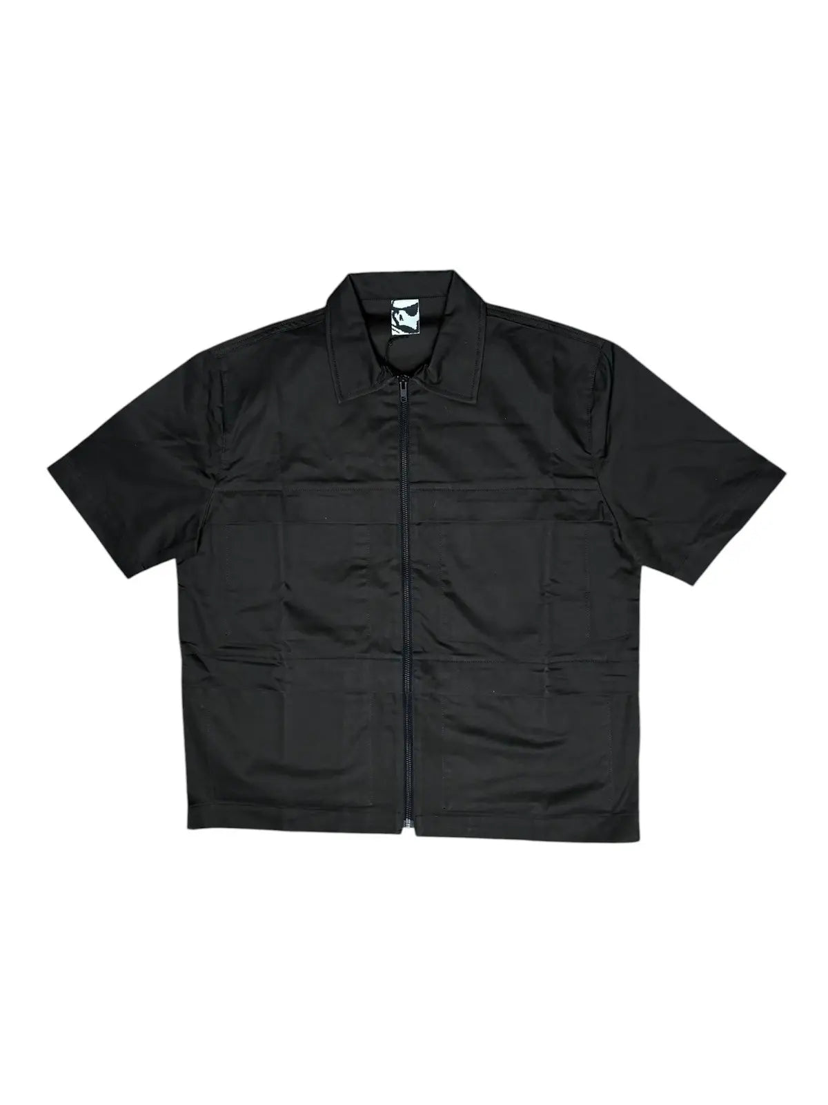 GR10K Solid Light Drill S/S Zipped Cargo Shirt in Soil Brown