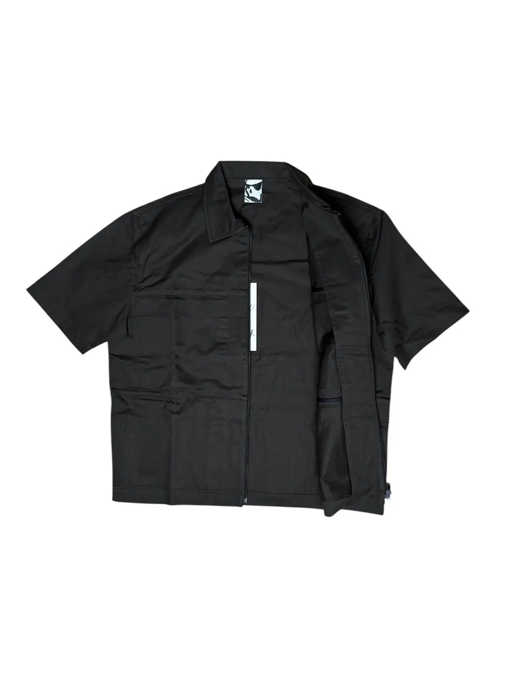 GR10K Solid Light Drill S/S Zipped Cargo Shirt in Soil Brown