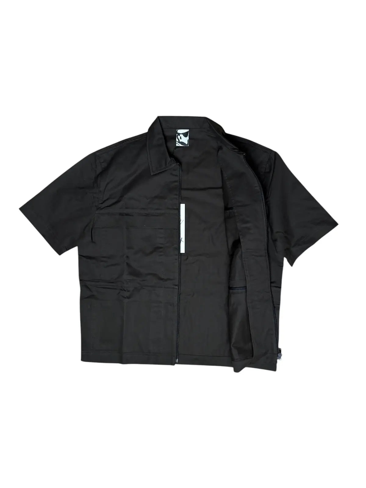 GR10K Solid Light Drill S/S Zipped Cargo Shirt in Soil Brown