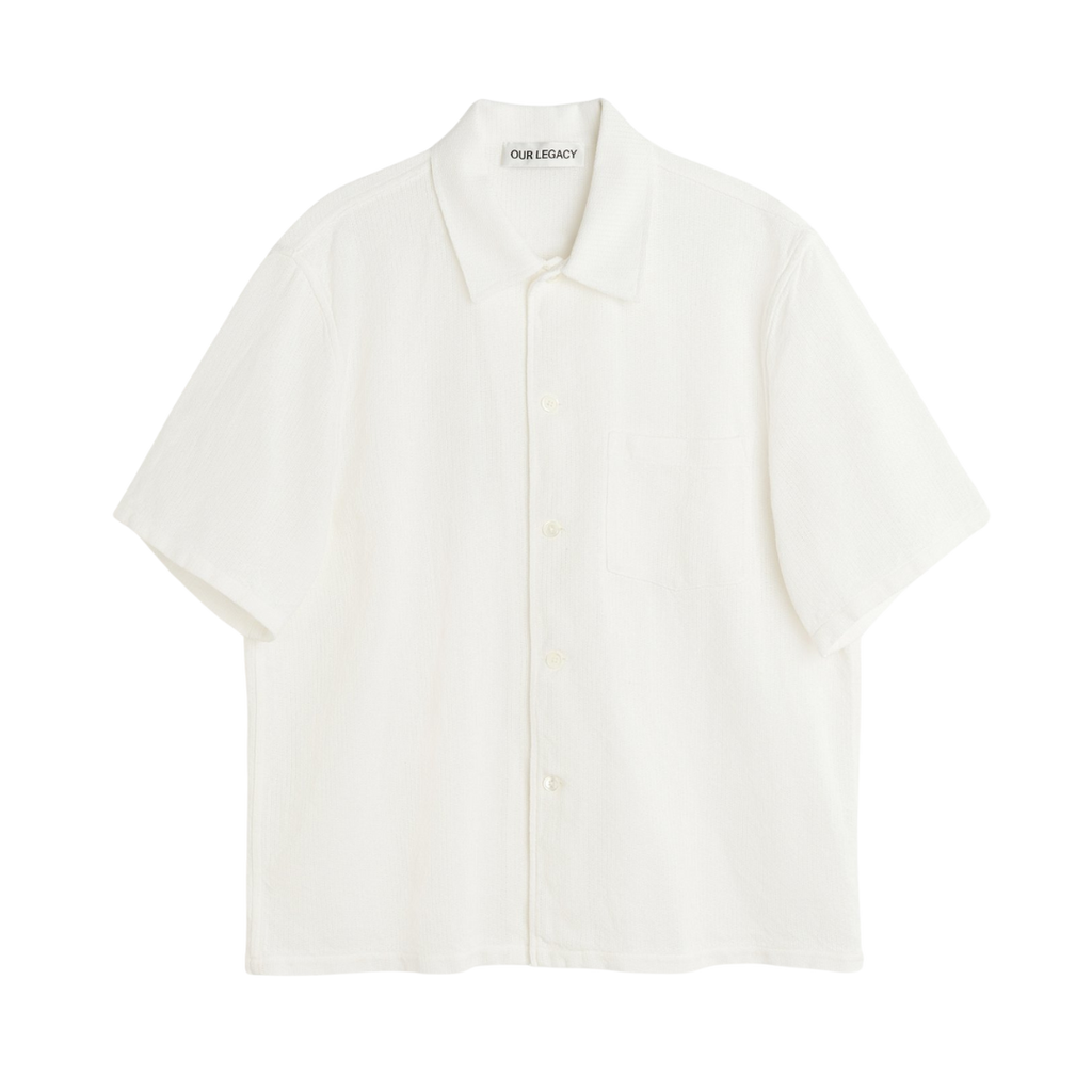 Our Legacy Box Shirt Shortsleeve White Crochet Weave