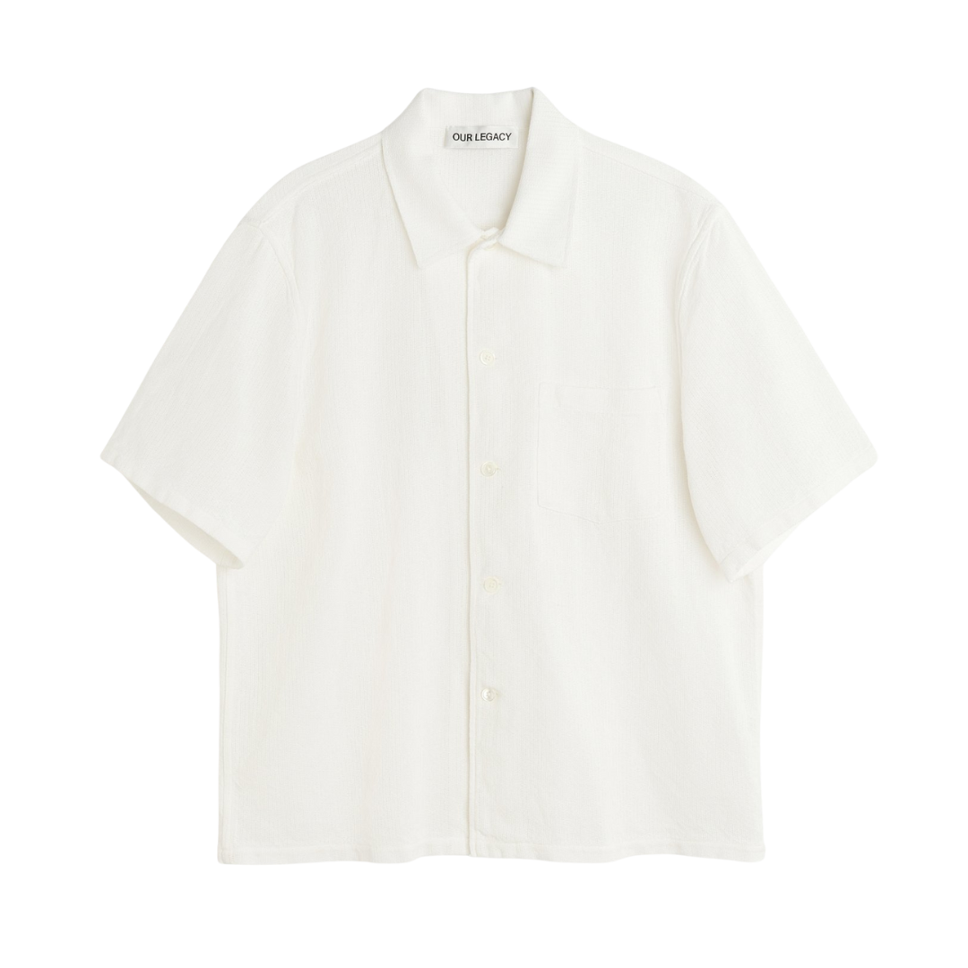 Our Legacy Box Shirt Shortsleeve White Crochet Weave