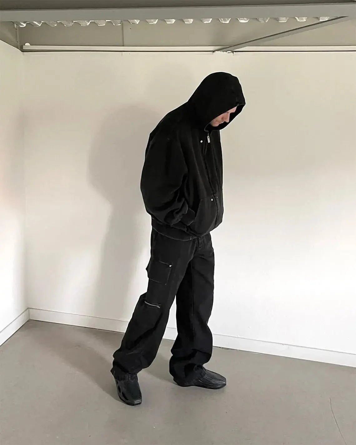 1017 Alyx 9SM Skater Cargo Canvas Wide-Leg Pants in Washed Black