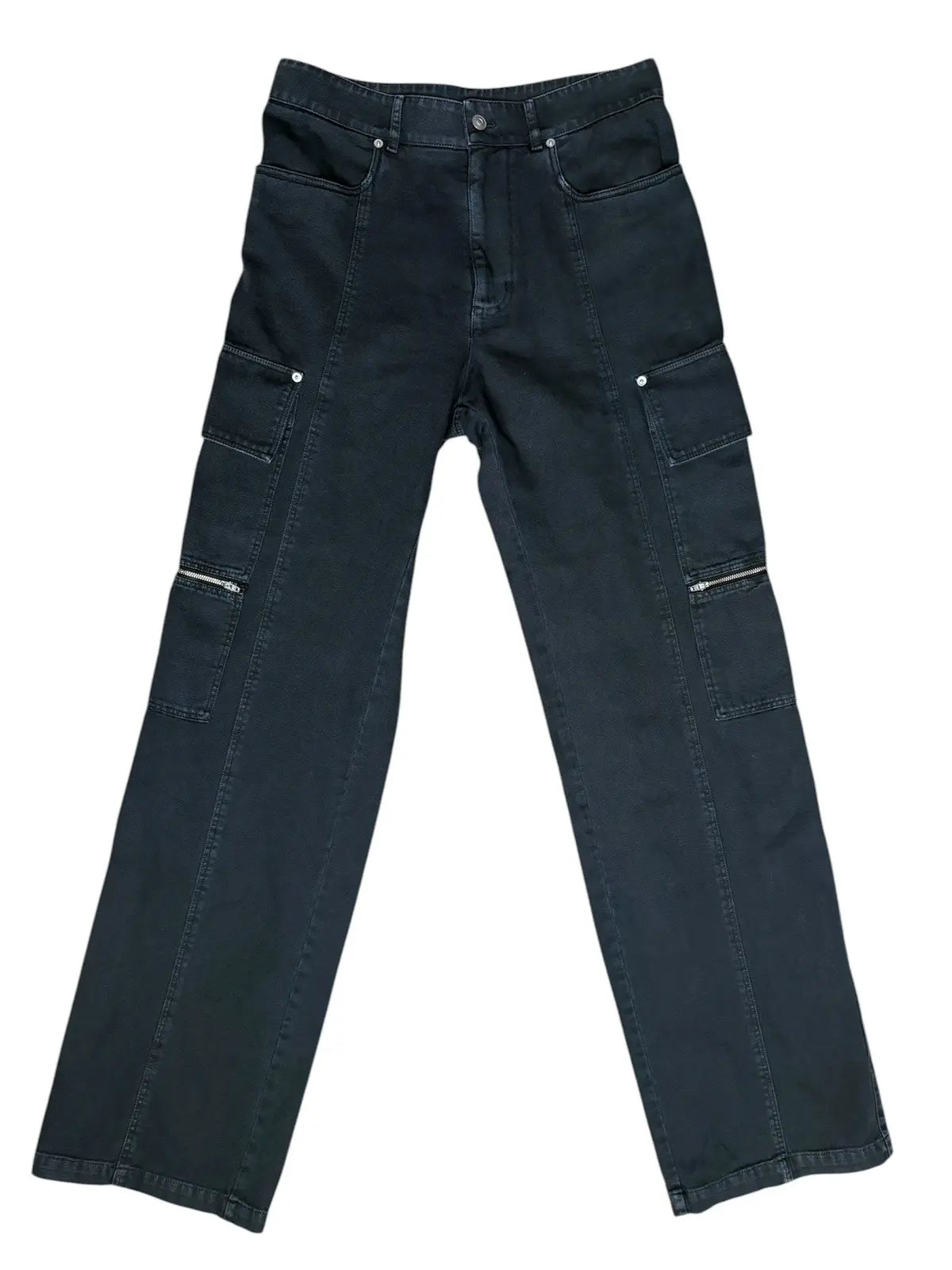 1017 Alyx 9SM Skater Cargo Canvas Wide-Leg Pants in Washed Black