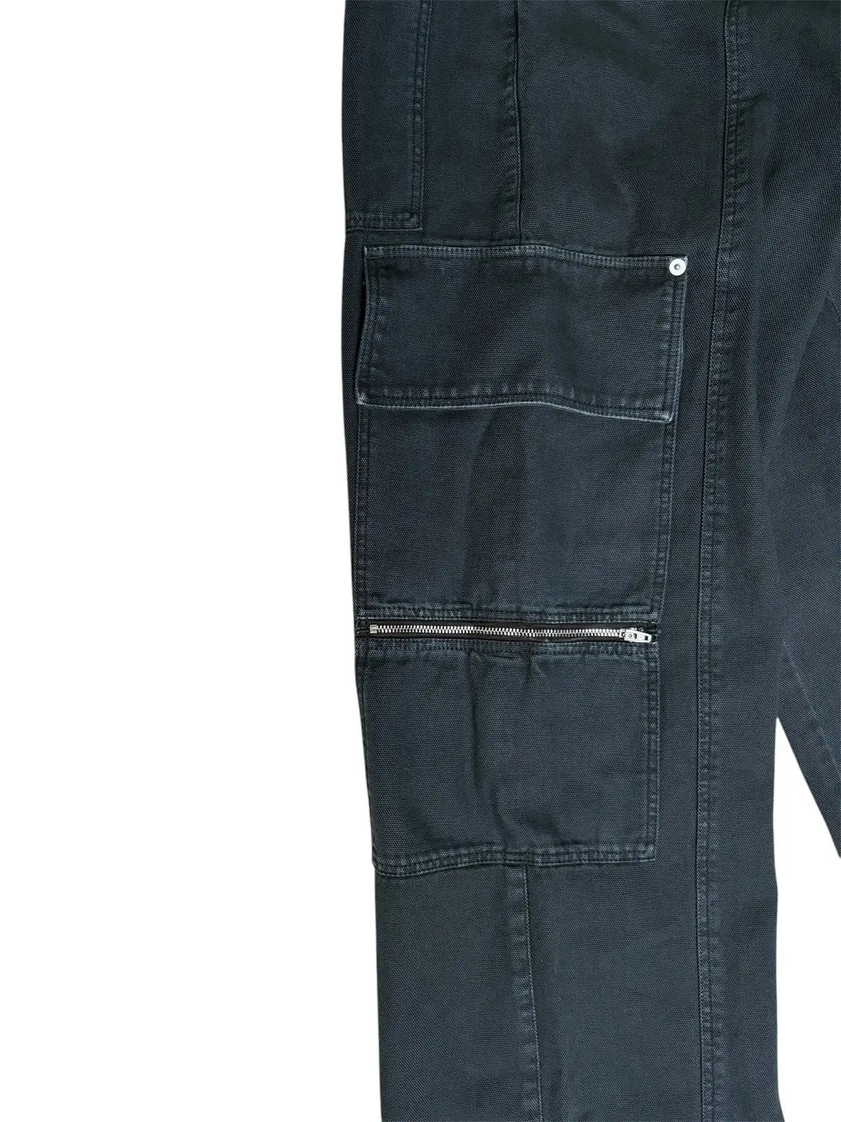 1017 Alyx 9SM Skater Cargo Canvas Wide-Leg Pants in Washed Black
