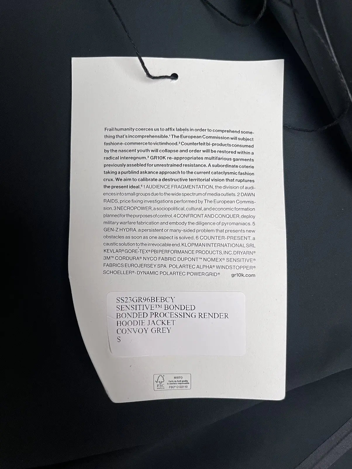 Bonded Processing Render Nylon Scuba Jacket