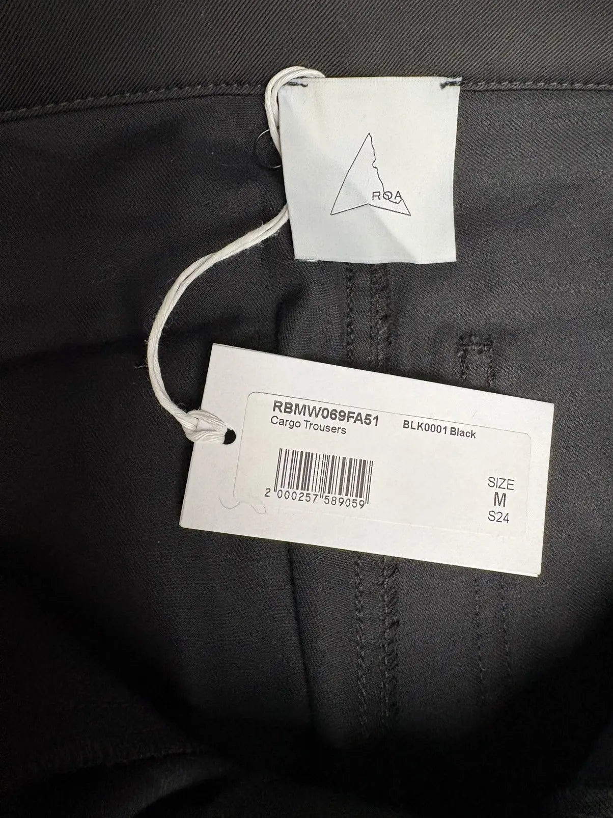 ROA Hiking Black Technical Nylon Cargo Pants Trousers