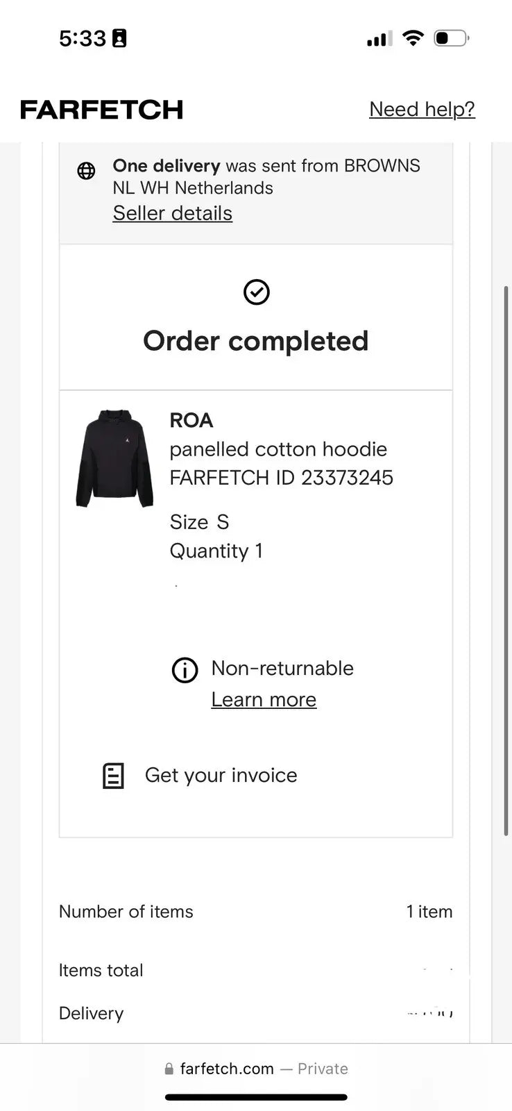ROA Paneled Half-Zip Cotton & Nylon Hoodie