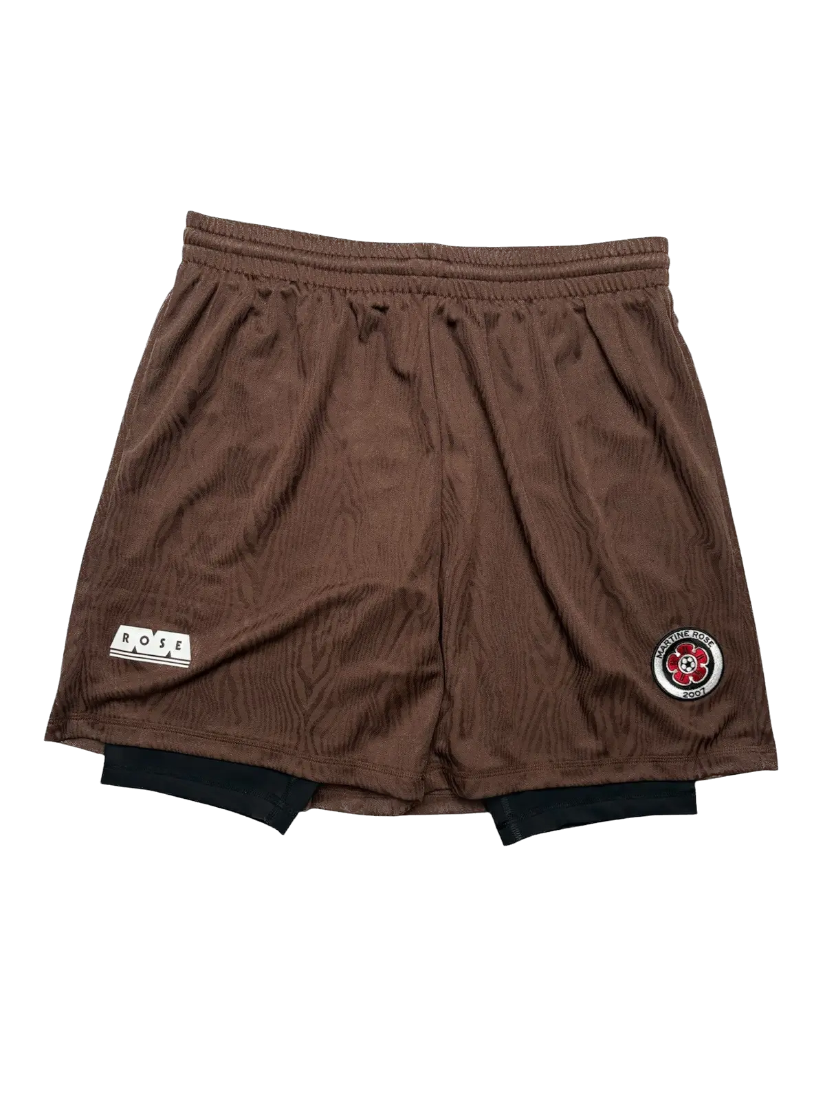 Martine Rose Double Football (Soccer) Jersey Shorts in Brown
