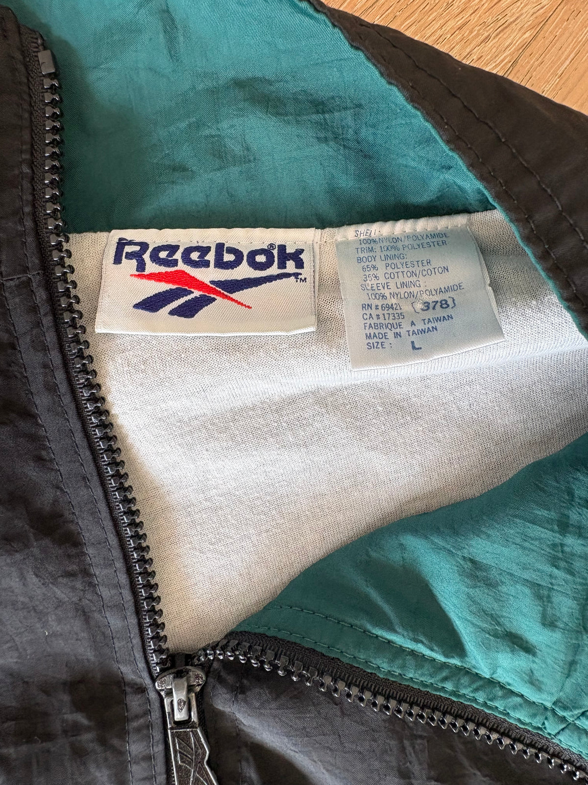 Reebok 90s Teal Zip-up Jacket 2