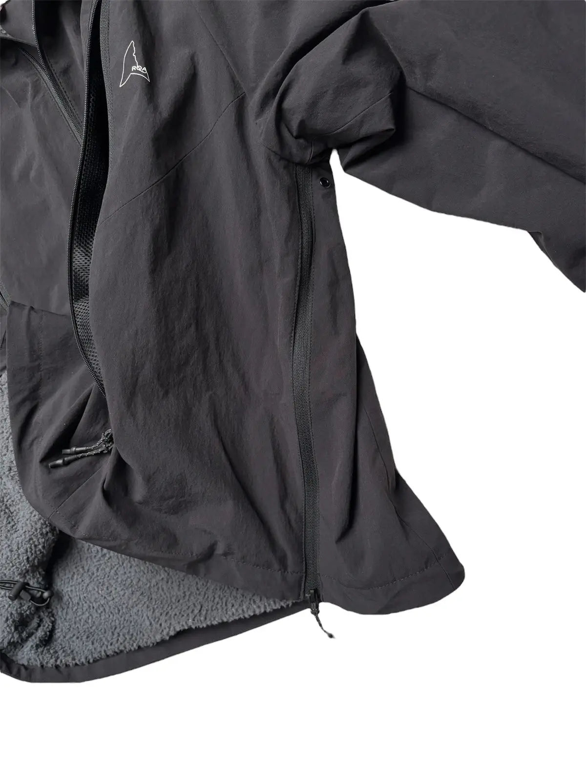 ROA Hiking Black Hooded PrimaLoft Anorak Nylon Jacket