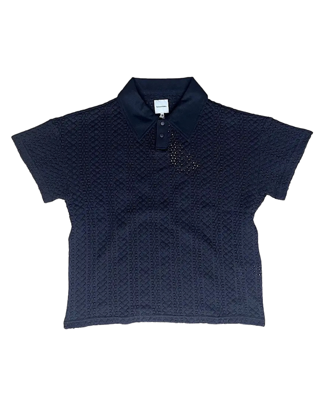Balfous Textured-Knit Lace Cotton Polo Shirt