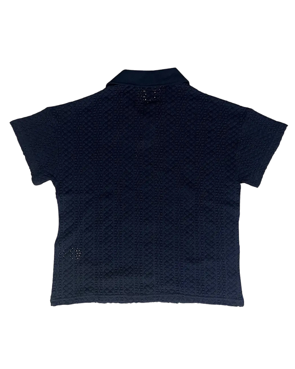 Balfous Textured-Knit Lace Cotton Polo Shirt