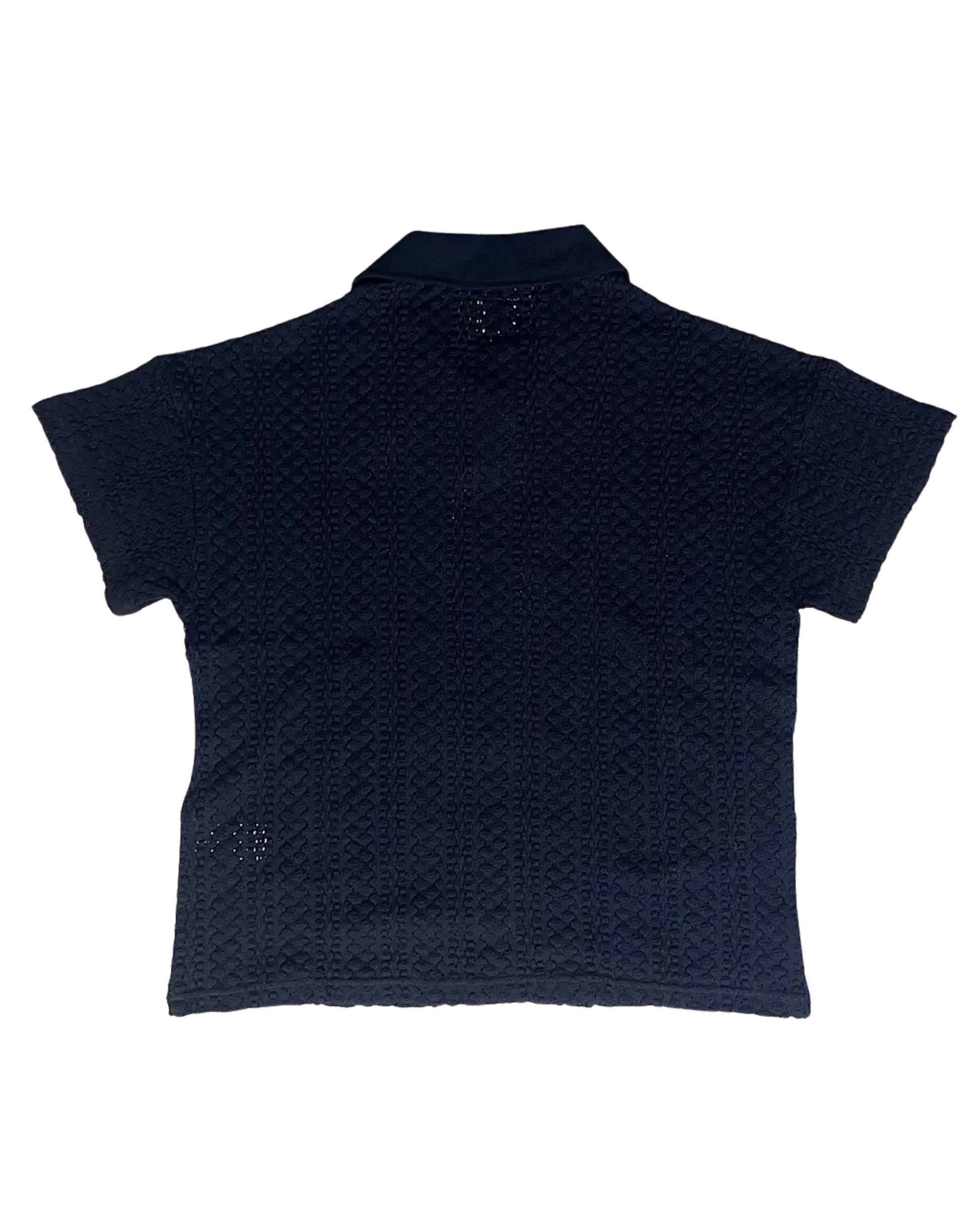 Balfous Textured-Knit Lace Cotton Polo Shirt