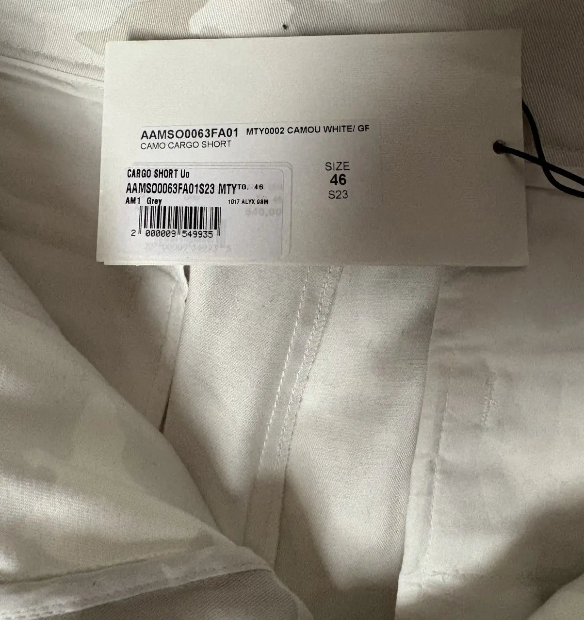 1017 Alyx 9SM Grey/White Camouflage Cargo Shorts