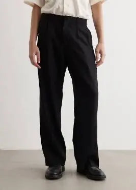 Our Legacy Borrowed Chino in Black Panama Wool