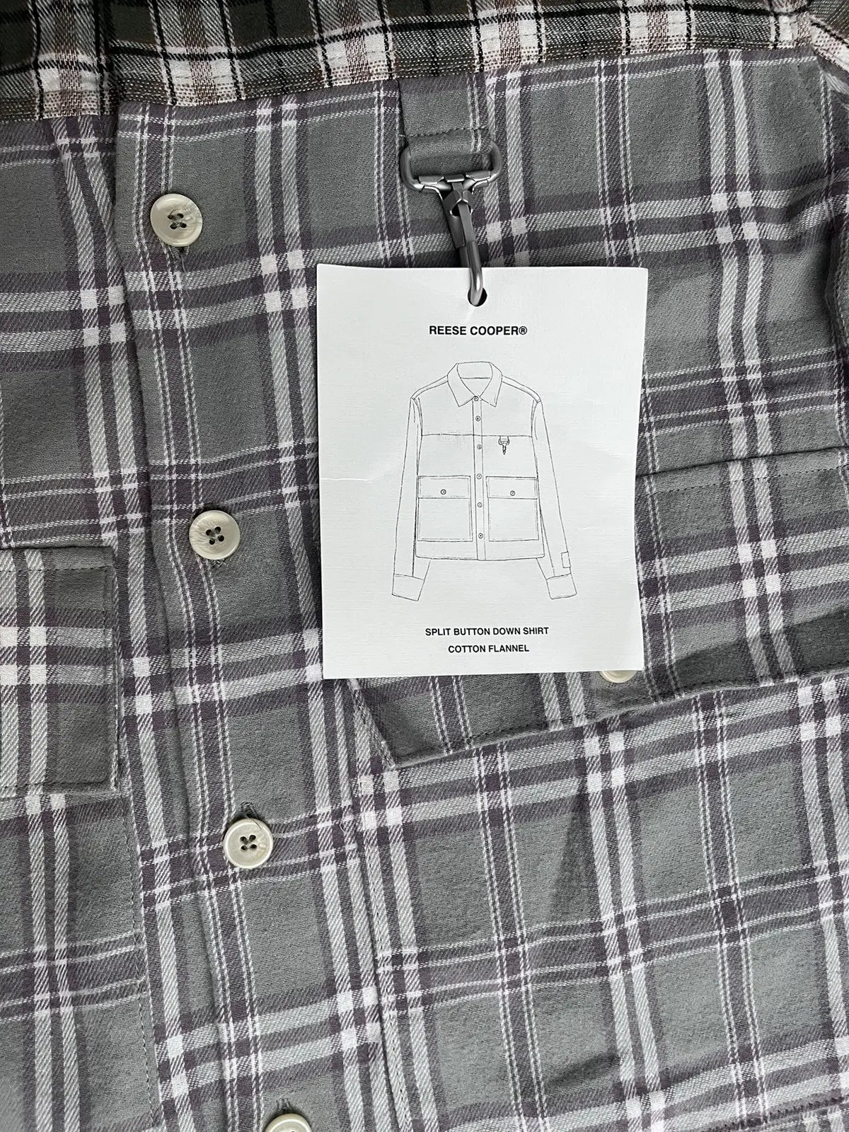 Reese Cooper Cropped Split Flannel Shirt In Green