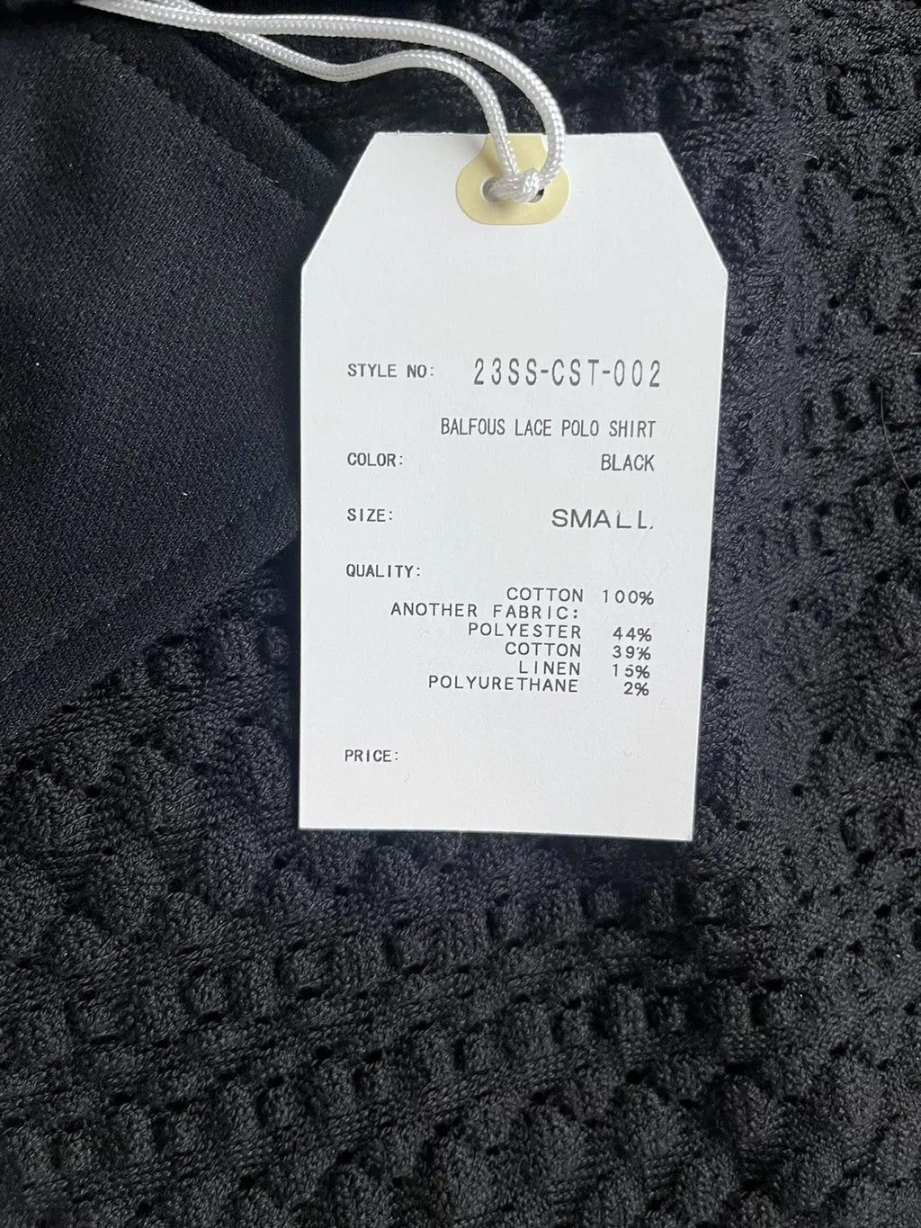 Sasquatchfabrix Balfous Textured-knit lace Cotton Polo Shirt