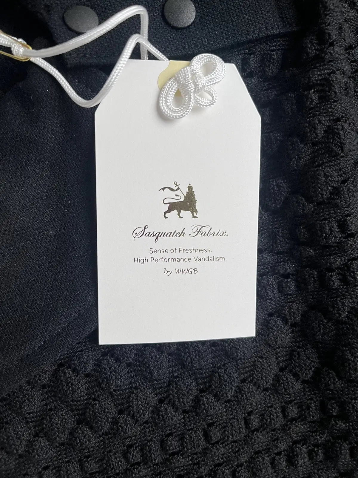 Sasquatchfabrix Balfous Textured-knit lace Cotton Polo Shirt