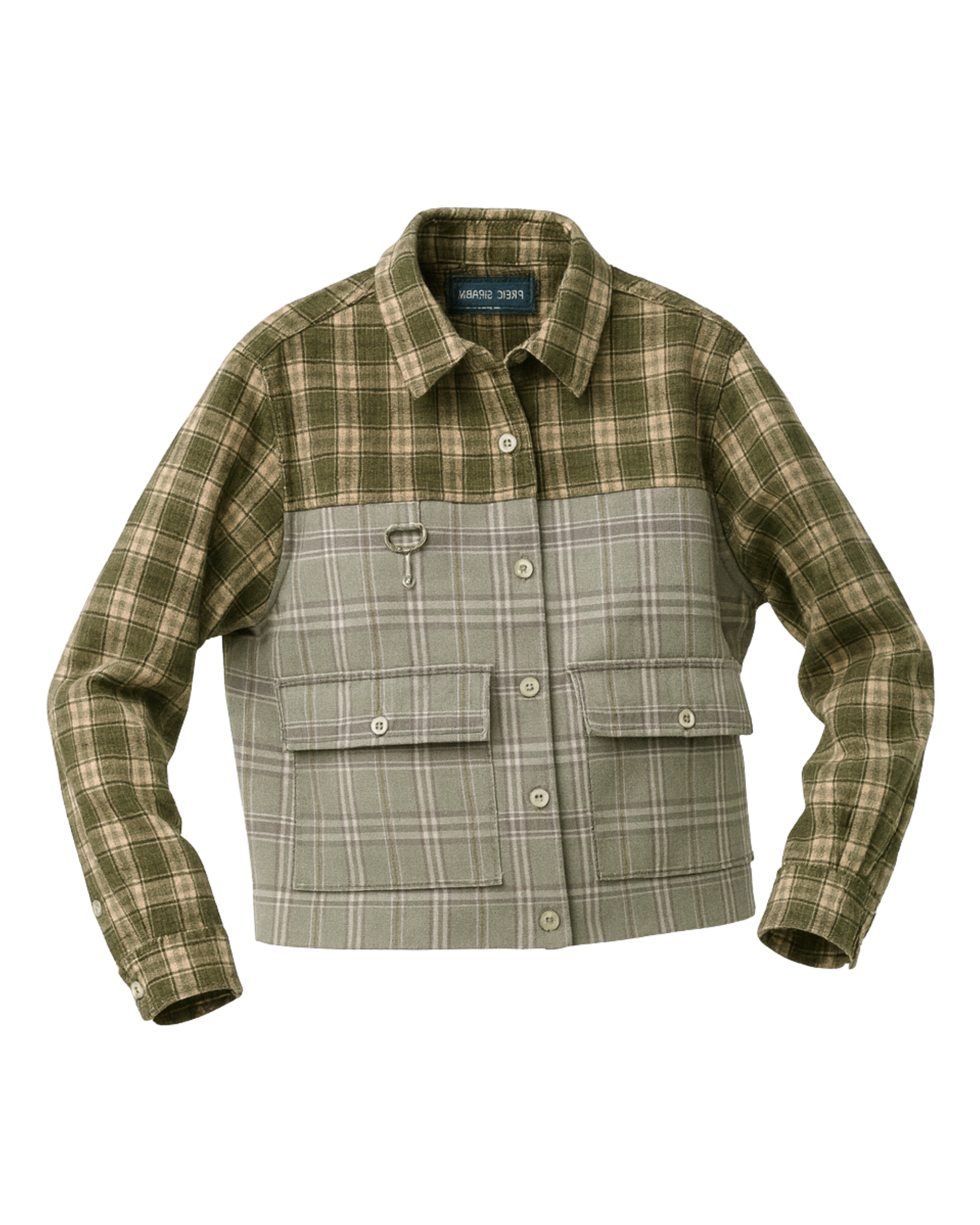 Cropped Split Flannel Shirt