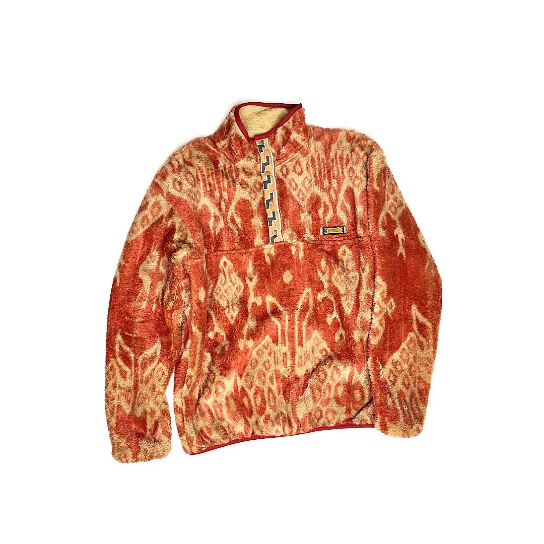Kapital Java Kasuri Pattern Fleece Sweater Jacket