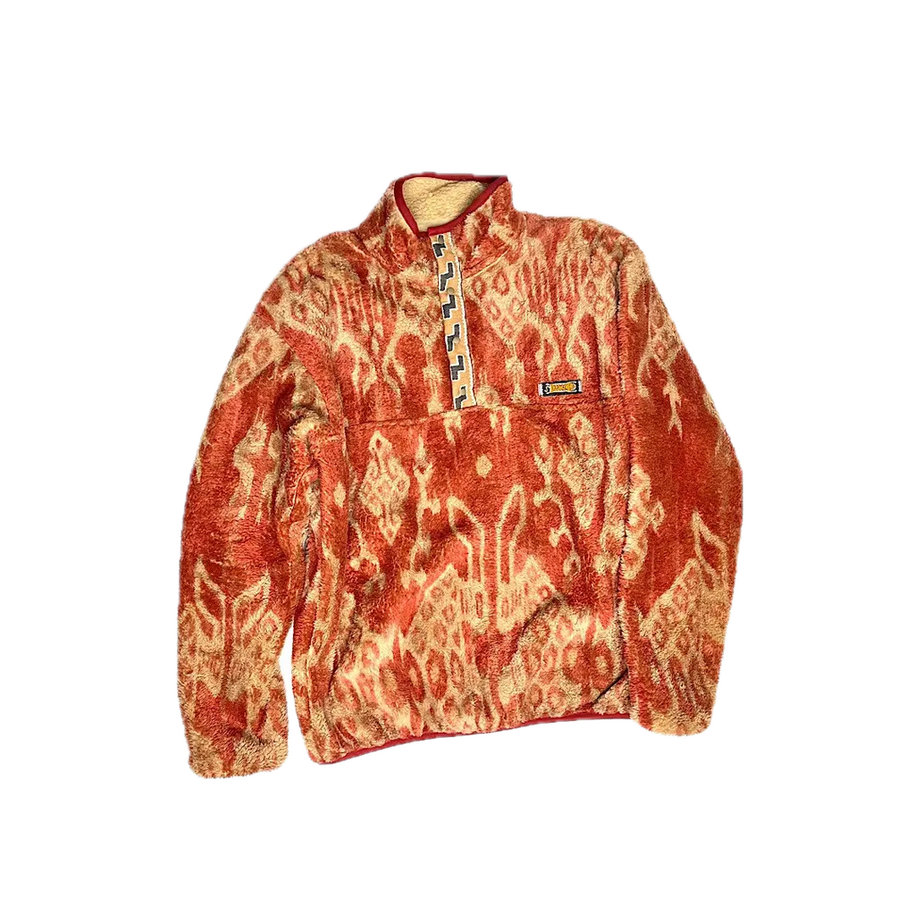 Kapital Java Kasuri Pattern Fleece Sweater Jacket
