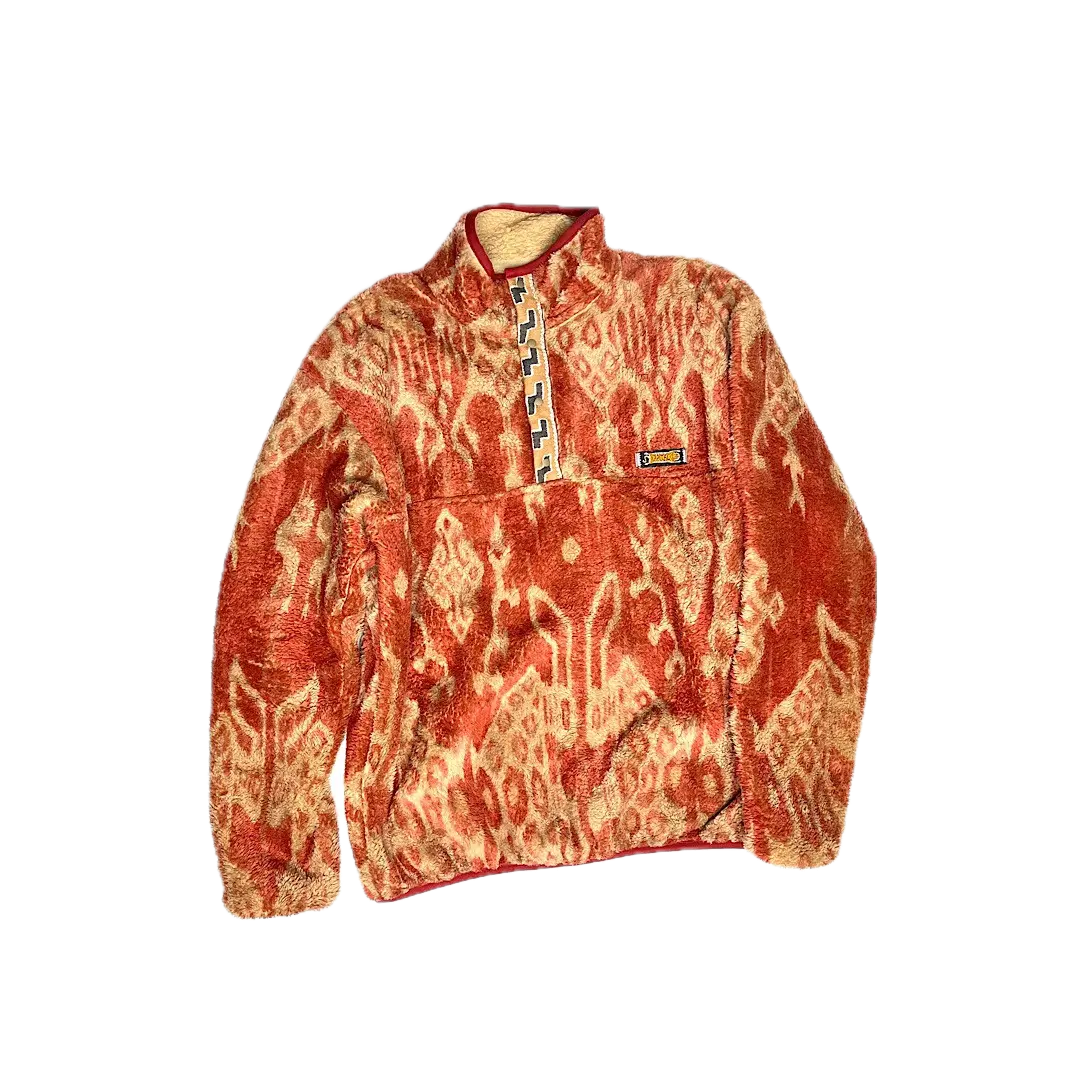 Kapital Java Kasuri Pattern Fleece Sweater Jacket