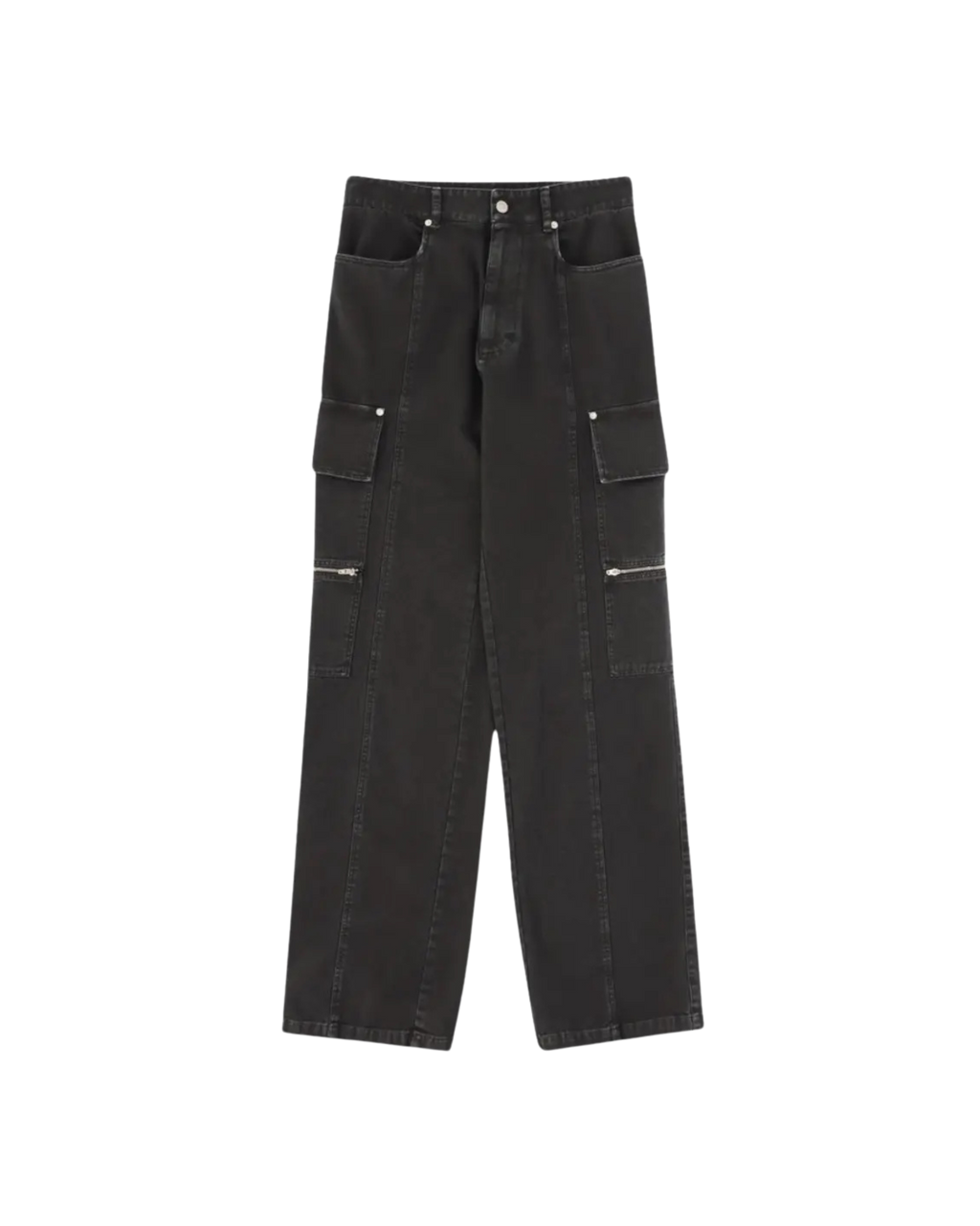 1017 Alyx 9SM Skater Cargo Canvas Wide-Leg Pants in Washed Black