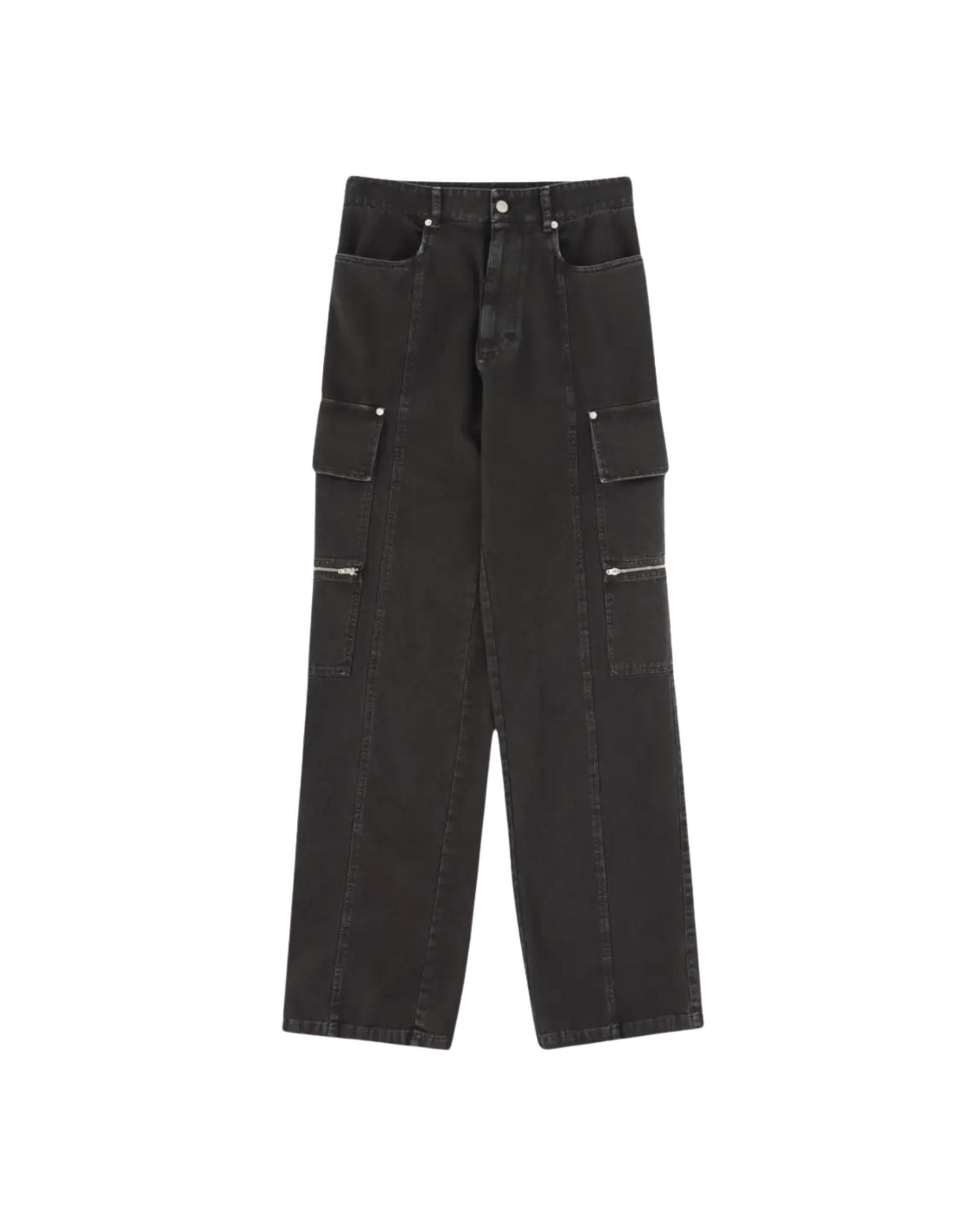 1017 Alyx 9SM Skater Cargo Canvas Wide-Leg Pants in Washed Black