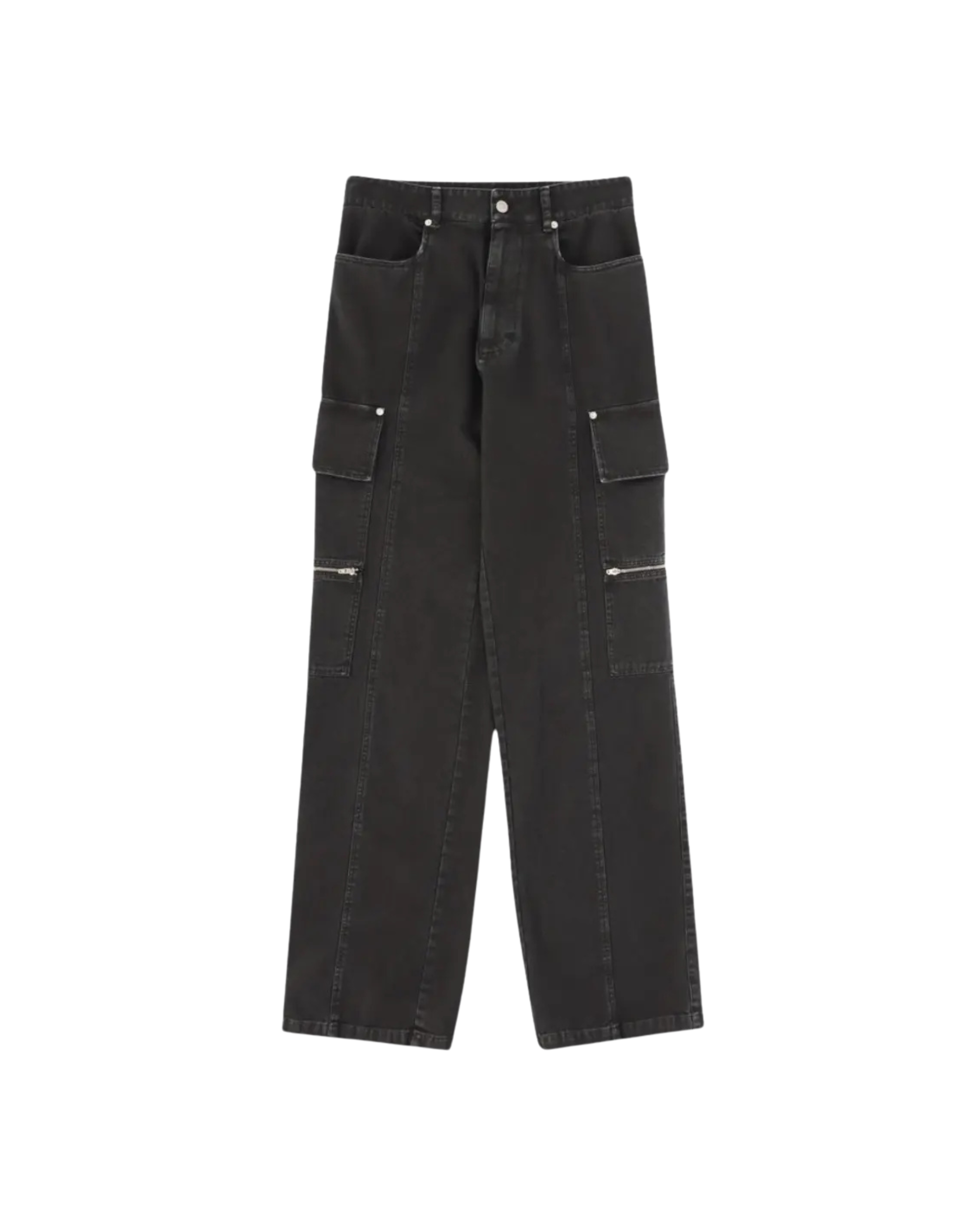 1017 Alyx 9SM Skater Cargo Canvas Wide-Leg Pants in Washed Black