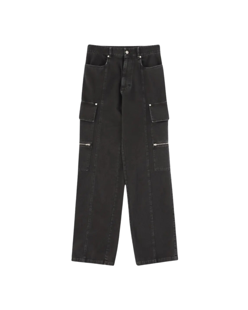 1017 Alyx 9SM Skater Cargo Canvas Wide-Leg Pants in Washed Black