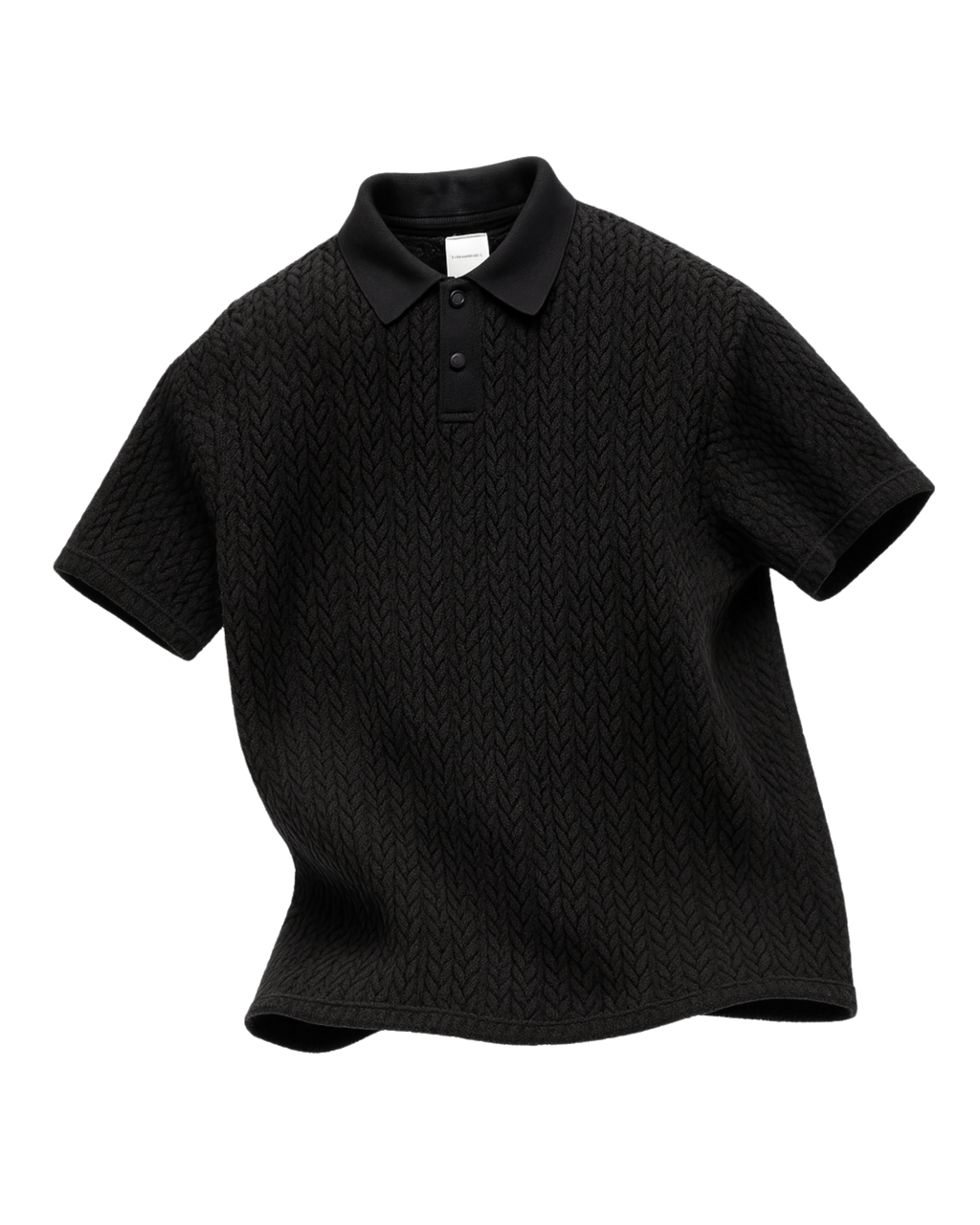 Balfous Textured-Knit Lace Cotton Polo Shirt
