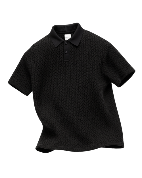 Balfous Textured-Knit Lace Cotton Polo Shirt