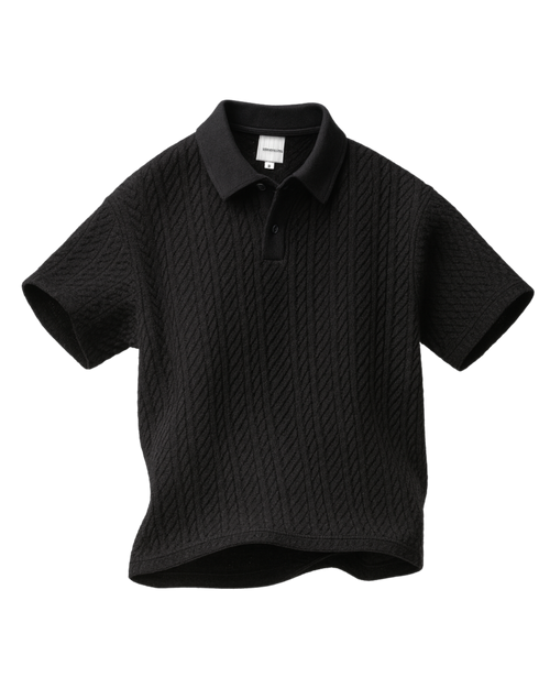 Balfous Textured-Knit Lace Cotton Polo Shirt